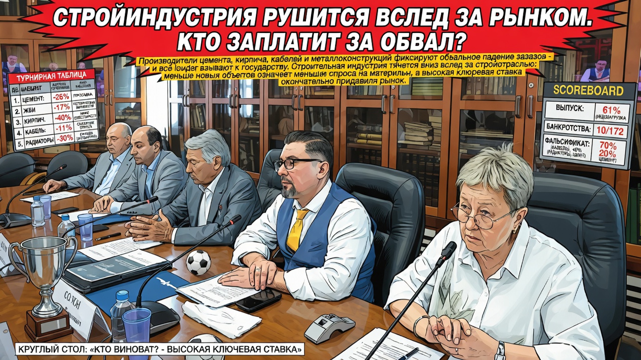 Стройиндустрия рушится вслед за рынком. Кто заплатит за обвал?